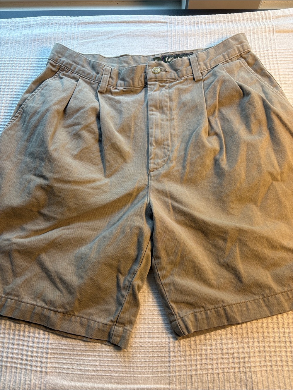 Timberland Men's Tan Flat-Front Shorts